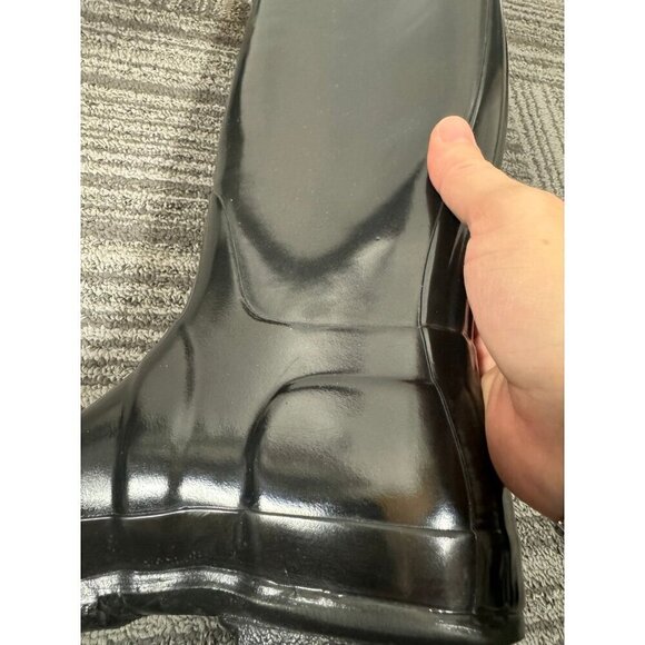 HUNTER BOOTS Woman’s Original Tall Back Adjustable Rain Boots BLACK Gloss - Picture 9 of 11